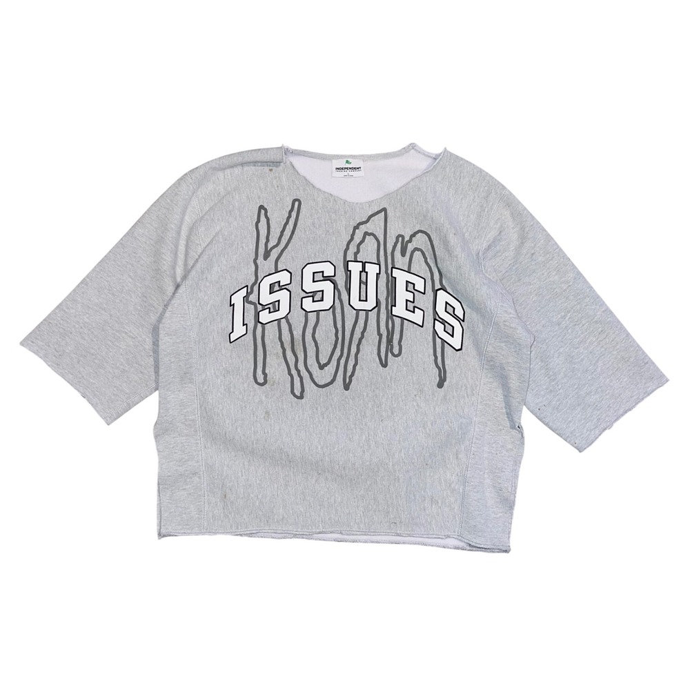 Korn Issues Band Sweatshirt Mens Large Gray DIY Cut Off Voodoo Doll Nu Metal